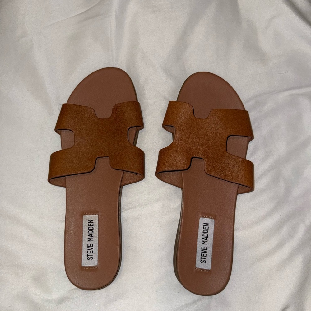 Steve Madden Brown Slide Sandals LIKE NEW